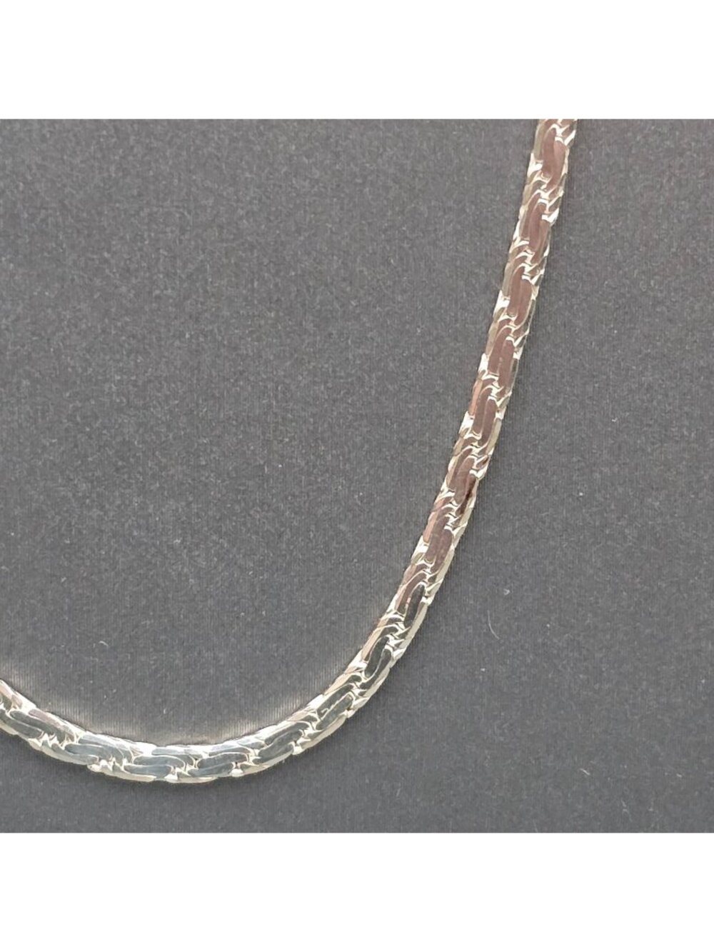 Sterling Silver Flat Woven Chain Necklace 30" Textured 925 Italy ISC